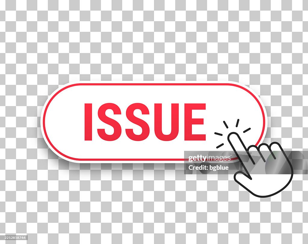 Issue - 3D click web button with hand cursor on blank background