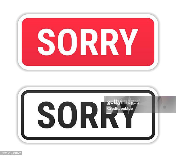 Sorry Sticker Red Sorry Red And Black Labels On White Background High-Res Vector Graphic ...