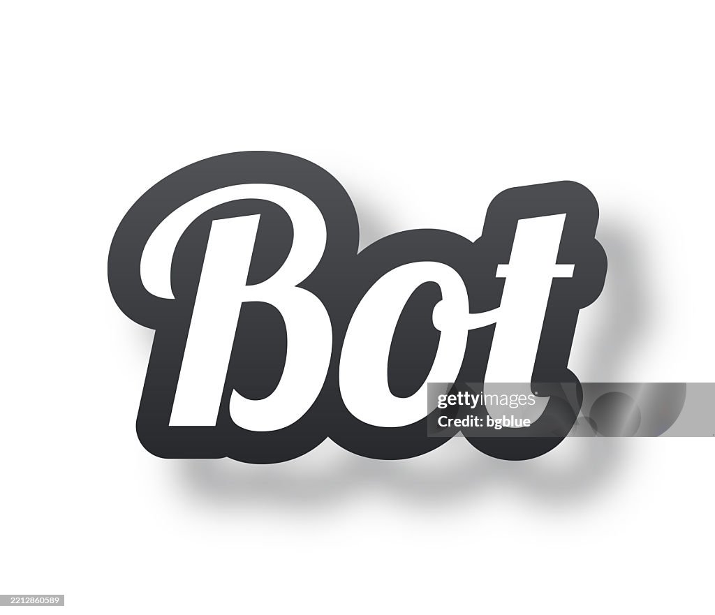 Bot Point Text Bot 3d Text With Shadow On White Background High-Res Vector Graphic ...