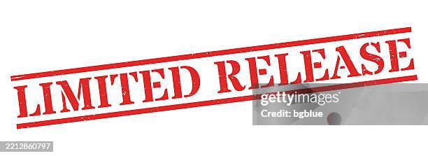 limited release - red rubber stamp on blank background - release stock illustrations