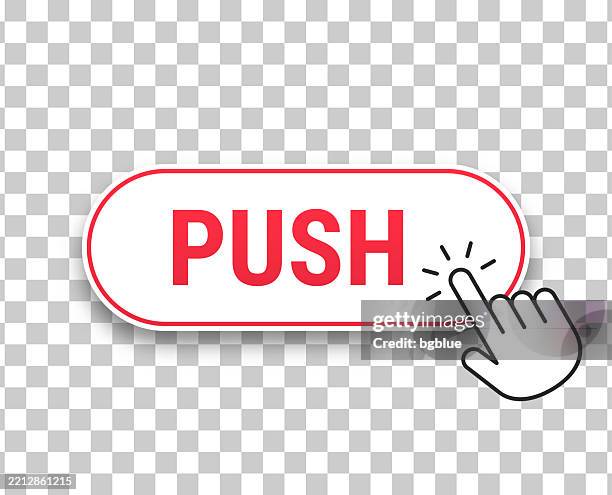 Push 3d Click Web Button With Hand Cursor On Blank Background High-Res ...