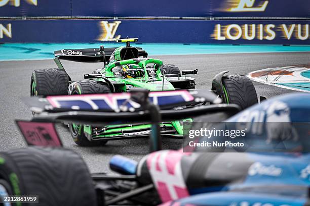 Gabriel Bortoleto of Brazil drives the Stake F1 Team Kick Sauber C45 Ferrari during the Formula 1 Crypto.Com Miami Grand Prix 2025 in Miami...