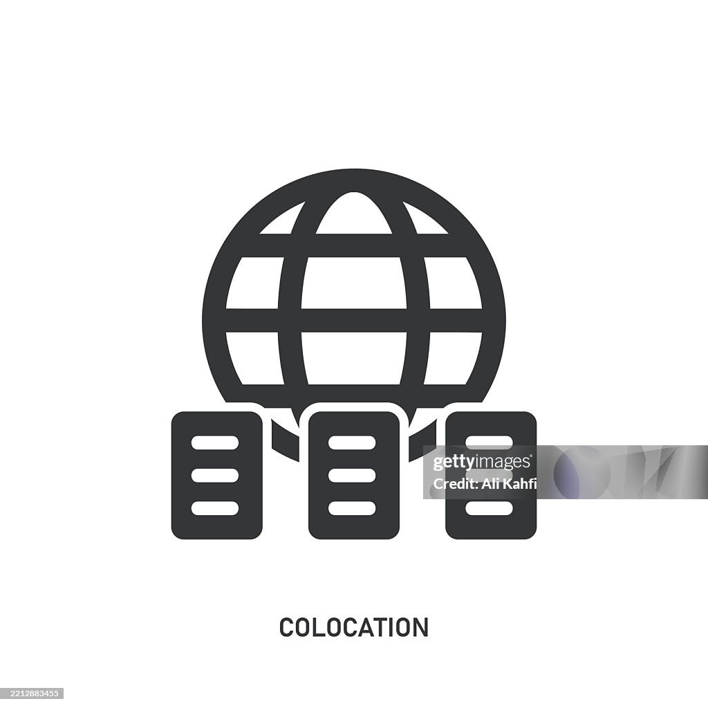 Colocation glyph solid icon. Solid icon that can be applied anywhere, simple, pixel perfect and modern style.