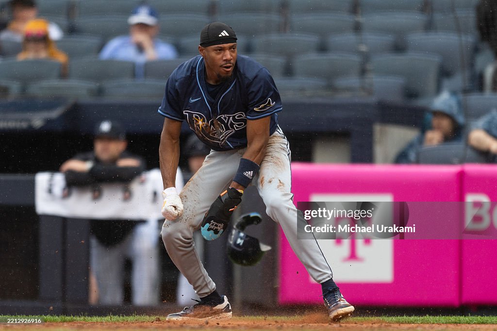 Simpson Rays Baseball Player Chandler Simpson of the Tampa Bay Rays celebrates after scoring... News ...