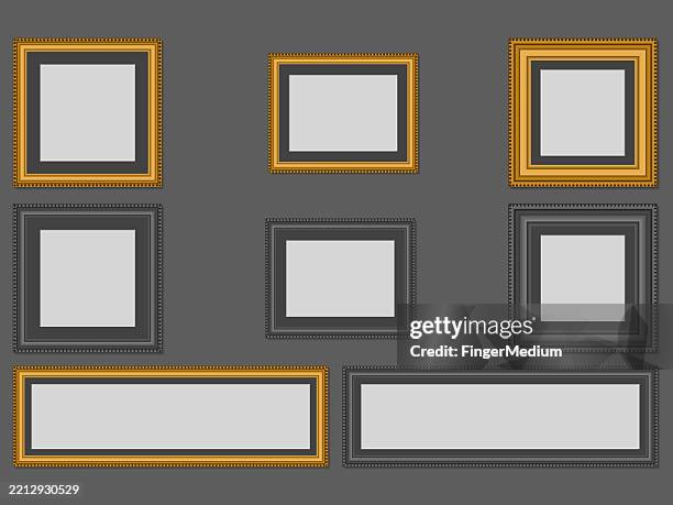 photo frame set - photo frames wall stock illustrations