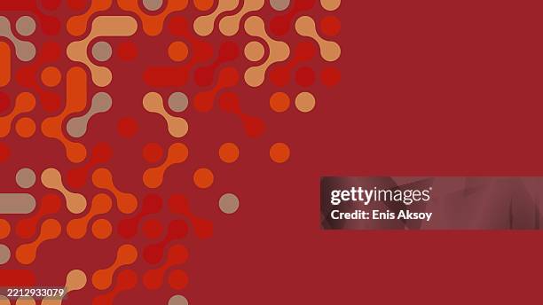 abstract molecular connections background modern pattern in red, orange and yellow tones - brown abstract stock illustrations