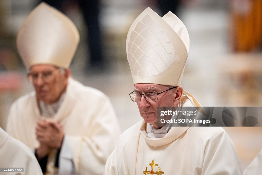 Cardinal Pietro Parolin attends the Ninth Mass of Novendiale...