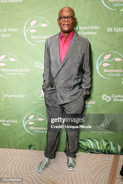 Samuel L. Jackson attends the Women's Guild Cedars-Sinai Spring luncheon at The Beverly Hills Hotel on May 01, 2025 in Beverly Hills, California.