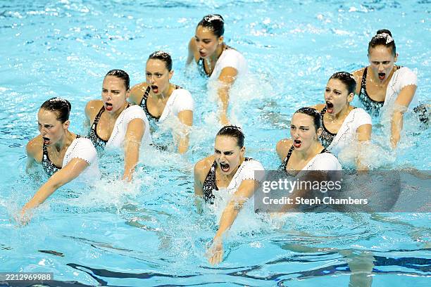 Team Spain competes in the team technical finals at Markham Pan Am Centre on May 01, 2025 in Markham, Ontario.
