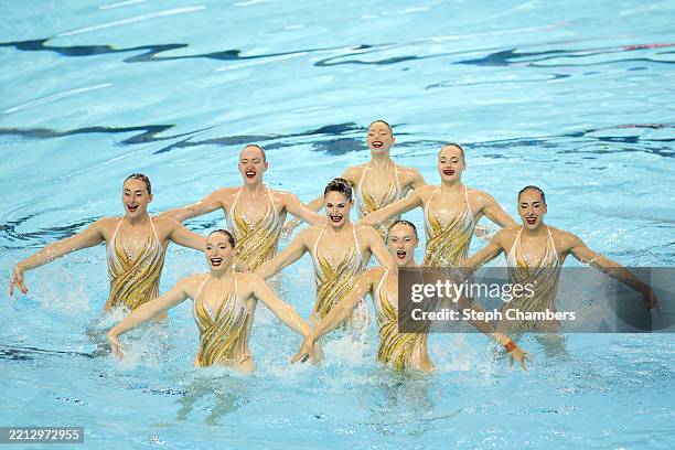 Team Canadacompetes in the team technical finals of World Aquatics Artistic Swimming World Cup 2025 Stop 3 - Day 1at Markham Pan Am Centre on May 01,...