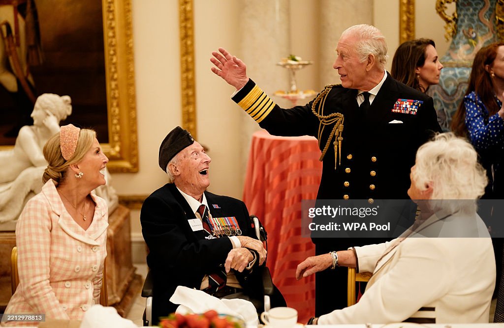The King And The Queen Host Veteran Tea Party To Mark The 80th Anniversary Of VE Day