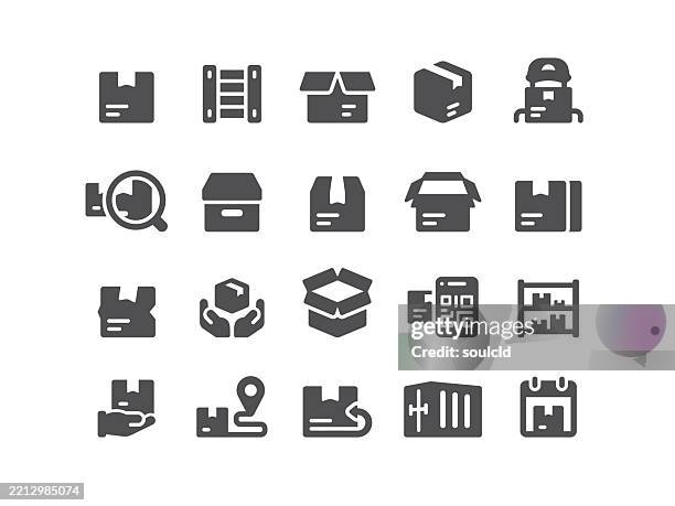 boxes icons - business relocation stock illustrations