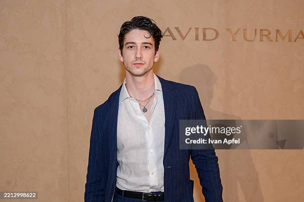 Milo Manheim walks the red carpet during the David Yurman After Party at Faena Forum on May 01, 2025 in Miami Beach, Florida.