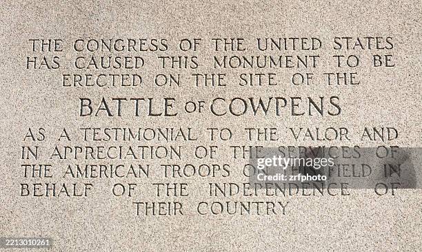 Monument at Cowpens National Battlefield Park, in South Carolina, Major Battlefield of the American Revolutionary War