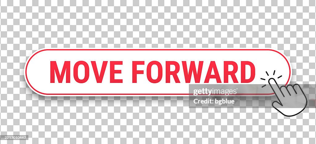 Move Forward 3d Click Web Button With Hand Cursor On Blank Background ...