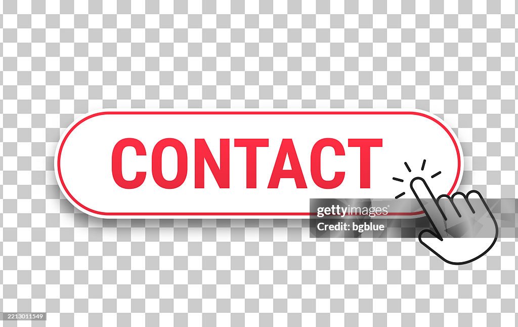 Email Contact Click Button Contact 3d Click Web Button With Hand Cursor On Blank Background High ...