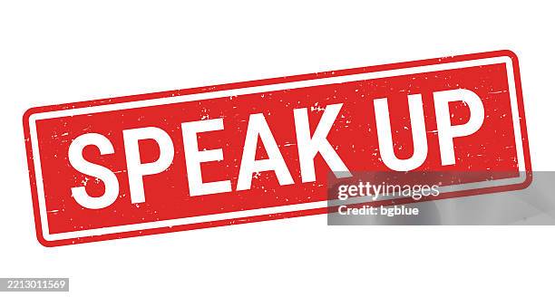 speak up - red rubber stamp on white background - speaker texture stock illustrations