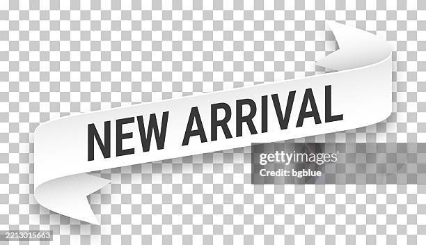 new arrival - 3d banner on transparent background - returning stock illustrations