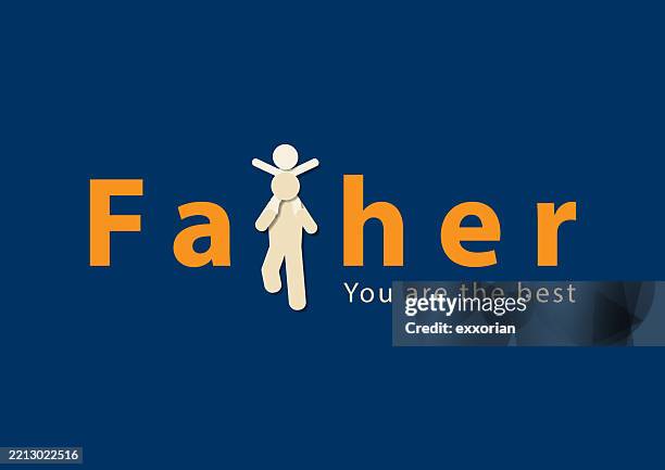 happy father’s day - man using phone blue background stock illustrations