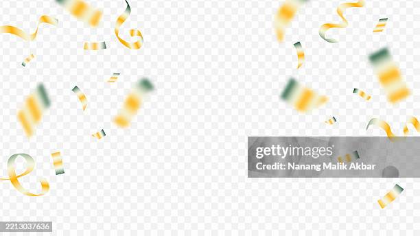 gold confetti falling with transparent background - spark transparent background stock illustrations