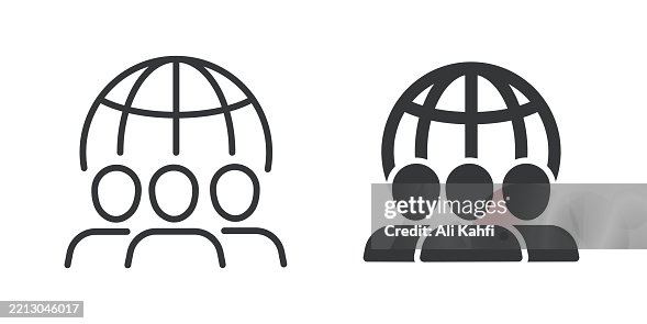 Community thin line and glyph solid icon. Editable stroke and perfect pixel isolated on transparent background Community thin line and glyph solid icon. Editable stroke and perfect pixel isolated on transparent background