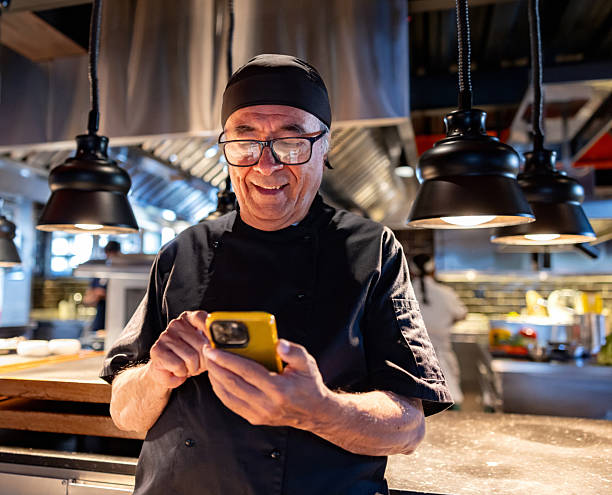 Chef Phone 1,230 Chef Talking On Phone In Kitchen Stock Photos, High-Res Pictures ...