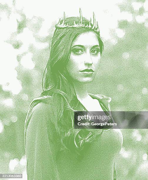 fantasy woodland princess - new age stock illustrations