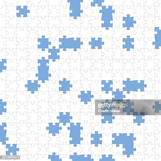 puzzle shapes in blue and white - complicated math stock illustrations