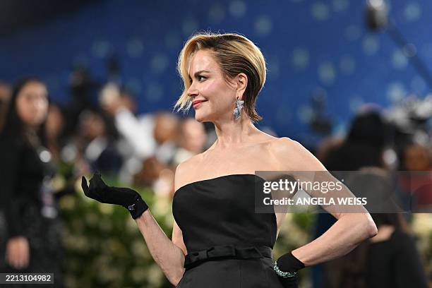 Australian actress Nicole Kidman arrives for the 2025 Met Gala at the Metropolitan Museum of Art on May 5 in New York. The Gala raises money for the...