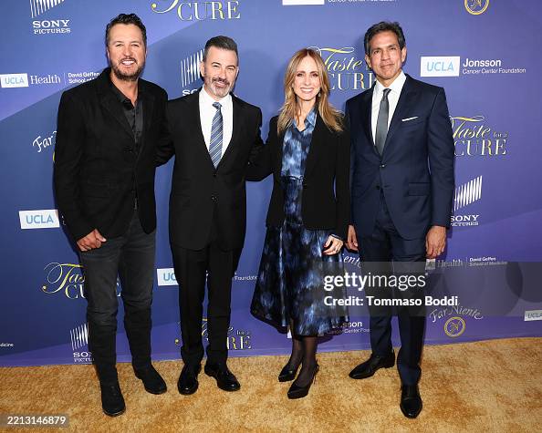 Luke Ravi Luke Bryan, Jimmy Kimmel, President of Disney Dana Walden and Ravi ...