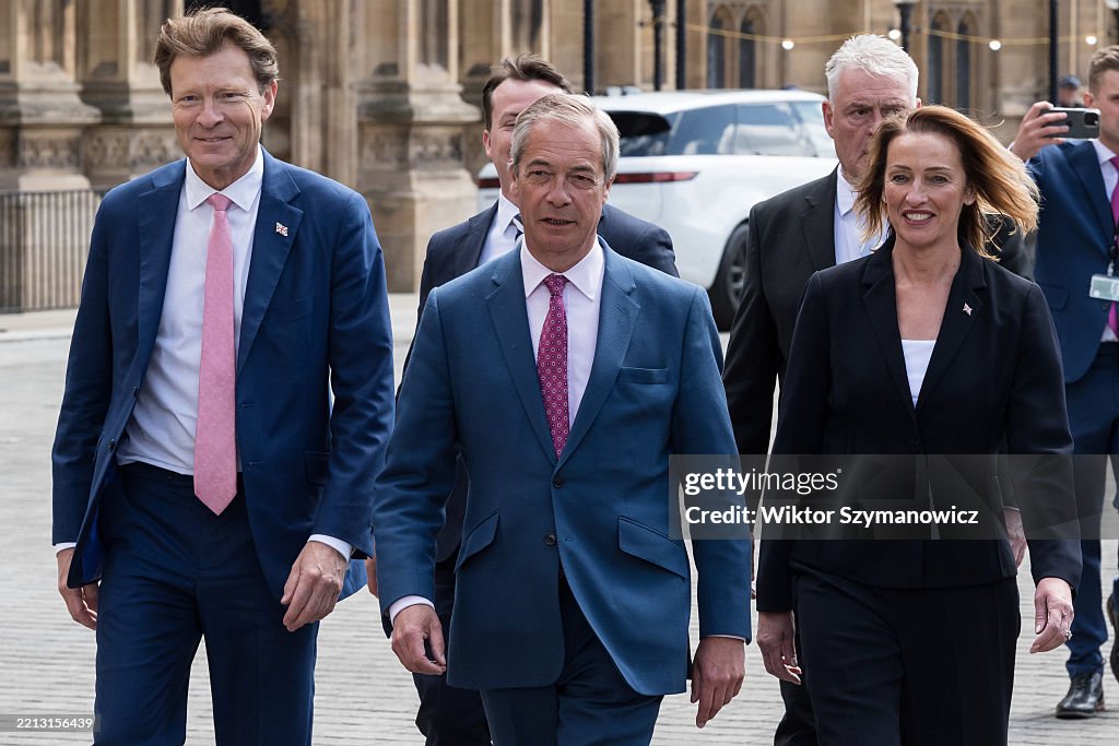Reform UK's Newly Elected MP Sarah Pochin outside Houses of Parliament in London