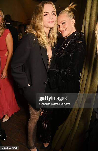 Cara Delevingne and Poppy Delevingne attend a pre-drinks reception for the World Premiere of "Ocean With David Attenborough" at The Pelican, Notting...