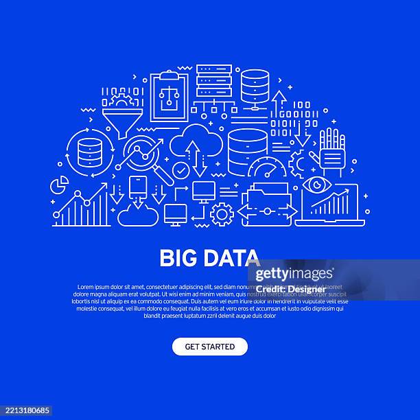 big data related vector illustration. technology, internet, coding, analyzing, internet of things, artificial intelligence. - programming team stock illustrations