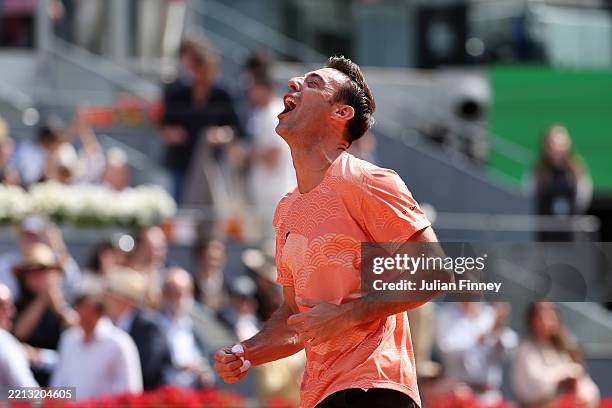 Marcel Granollers of Spain celebrates victory with Horacio Zeballos of Argentina following the Men's Doubles Final Match against Marcelo Arevalo of...
