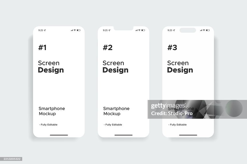 Smartphone screen mockup vector design similar to iphone template