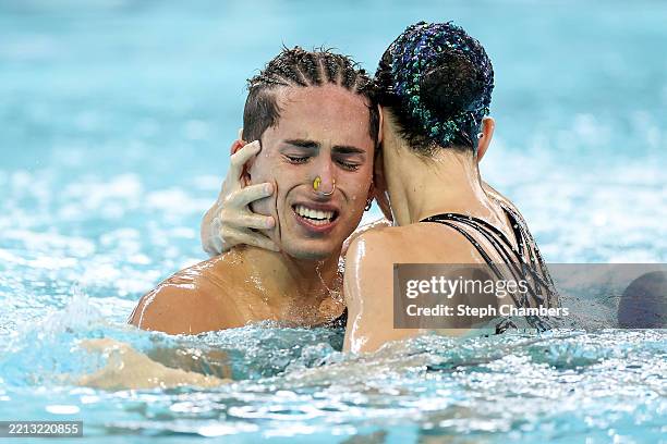 Dennis Gonzalez Boneu and Iris Tio Casas of Team Spain compete in the mixed duet free final during World Aquatics Artistic Swimming World Cup 2025...