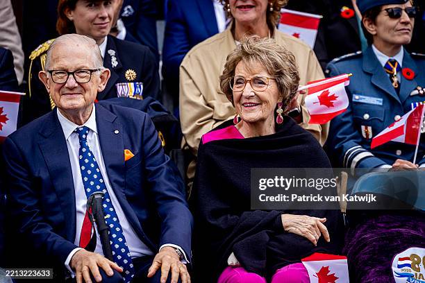 Princess Margriet of The Netherlands and her husband Pieter van Vollenhoven attend a Liberation Day street parade honoring Canadian veterans of World...