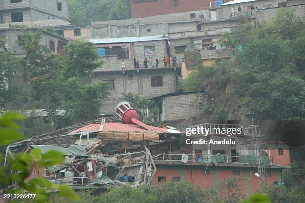 View of destruction at the Bilal Mosque in Pakistan administrated Kashmir after India launches strikes on Pakistan, in Shawai, Muzaffarabad, Pakistan...