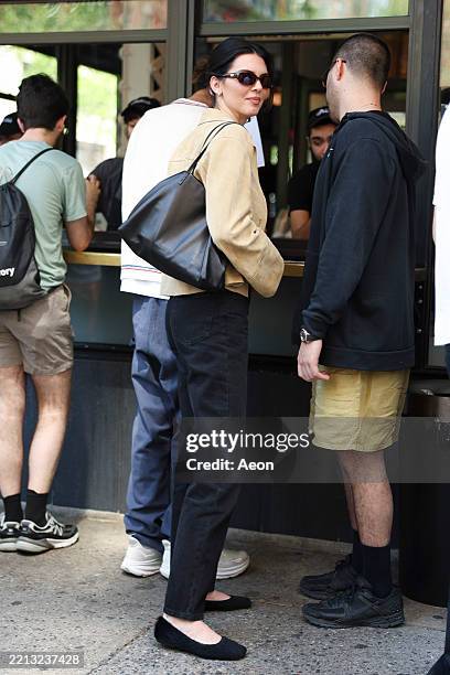 Kendall Jenner seen in Union Square on May 03, 2025 in New York City.