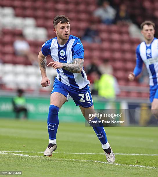 Dale Taylor of Wigan Athletic in action during the Sky Bet League One match between Northampton Town FC and Wigan Athletic FC at Sixfields on May 03,...