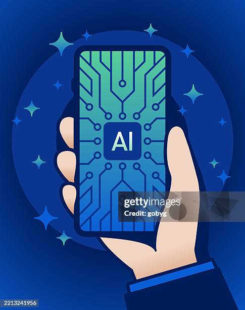 artificial intelligence concept - portable generator stock illustrations