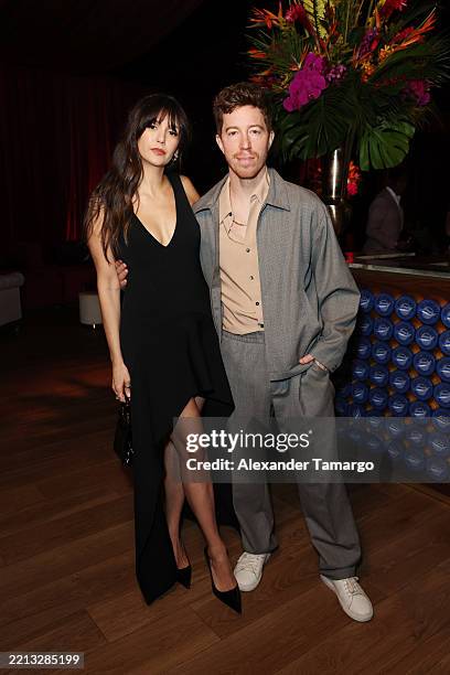 Nina Dobrev and Shaun White attend Amex x CARBONE BEACH 2025 on May 03, 2025 in Miami Beach, Florida.