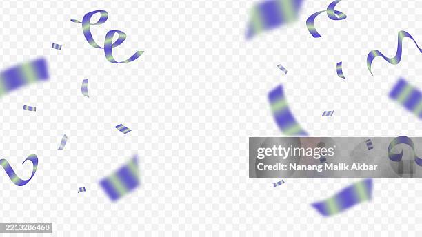 blue confetti falling with transparent background - confetti falling transparent stock illustrations
