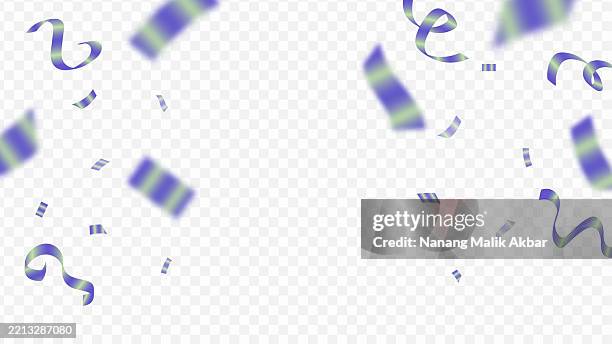 blue confetti falling with transparent background - confetti falling transparent background stock illustrations