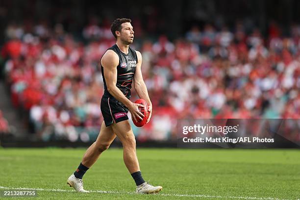 Toby Greene of the Giants lines up a kick during the round eight AFL match between Sydney Swans and GWS Giants at Sydney Cricket Ground, on May 04 in...