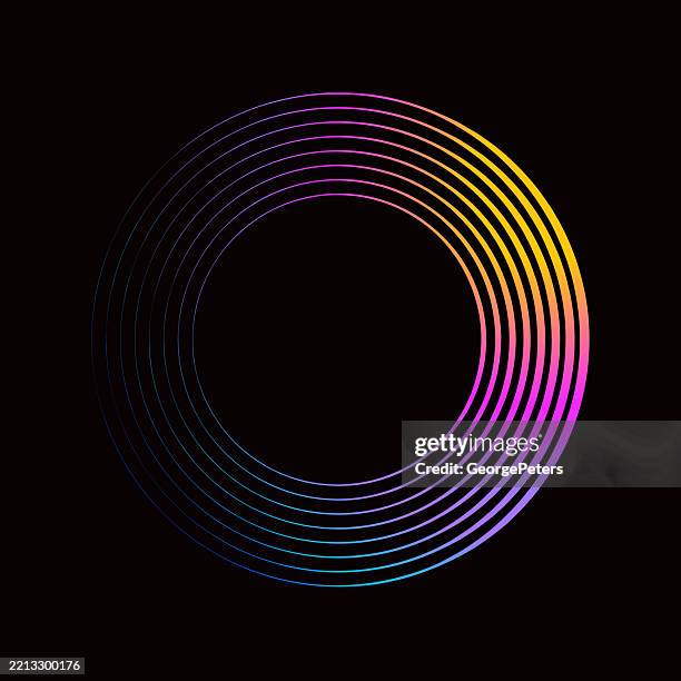 circle with concentric stripes - golden record stock illustrations