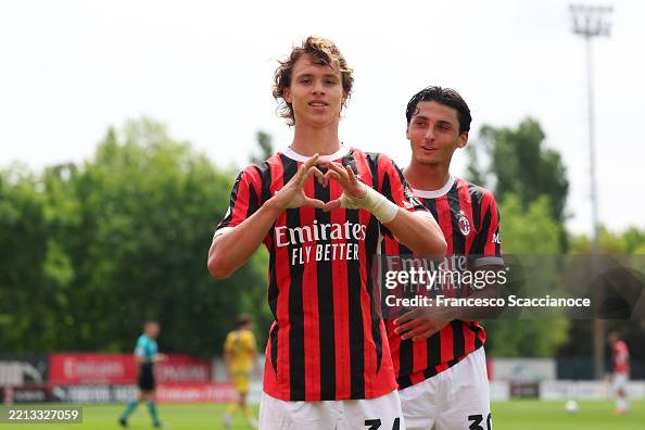 Comotto Christian Comotto of AC Milan U20 celebrates after scoring his team's ...