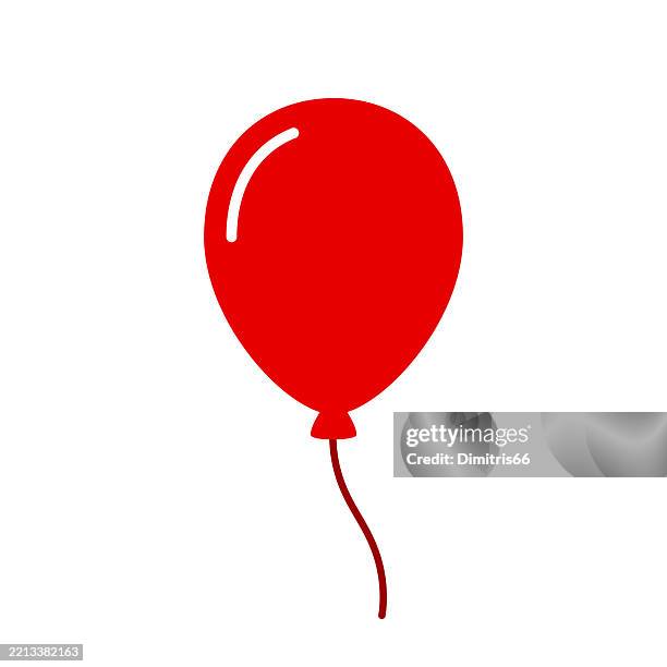 red balloon icon - birthday-balloons-white-background stock illustrations