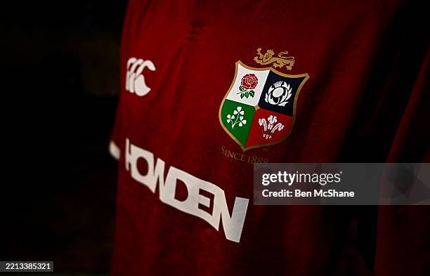 England , United Kingdom - 8 May 2025; A detailed view of the British & Irish Lions jersey ahead of the British & Irish Lions Squad and Captain...