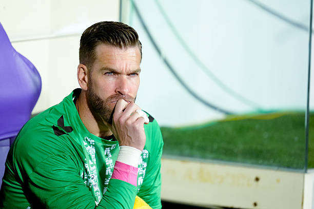 Adrian of Real Betis Balompie looks on during the UEFA Conference League 2024/25 Semi Final Second Leg match between ACF Fiorentina and Real Betis...